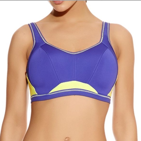 NWOT Freya PURPL/YELO  "Epic" Crop Top/ Sports, 28DDD. *P1063 - Picture 4 of 9